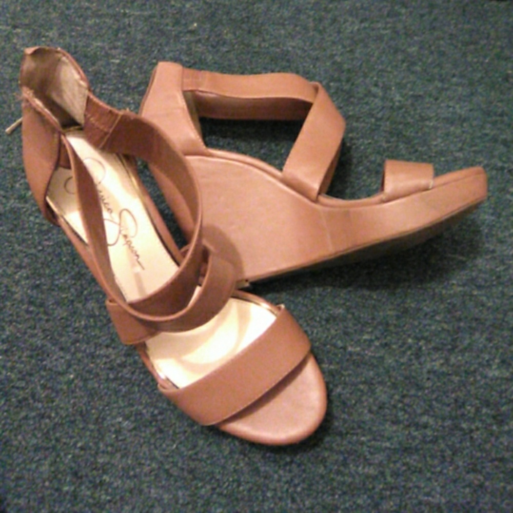 Jessica simpson criss cross wedges.